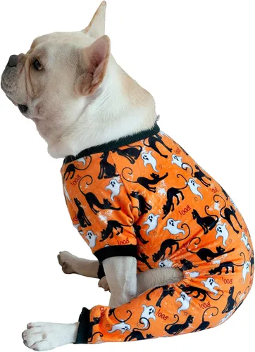 Vista 14 de CuteBone Pijamas de Navidad Suaves y Elásticos para Perros - Pijamas Acogedores para Mascotas Mono Transpirable para Perros Pequeños - Atuendo