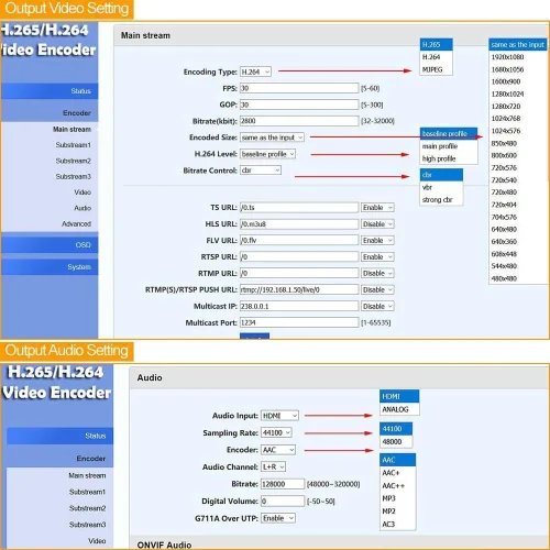 Vista 5 de Codificador de vídeo HDMI H.265/H.264 para transmisión en vivo en Facebook YouTube Ustream Wowza Streaming Platforms.Support