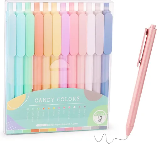 Vista 8 de WY WENYUAN Lindo bolígrafo de escritura suave de punta fina – Bolígrafo personalizado a granel, elegante colorido, tinta negra de 0.039 in