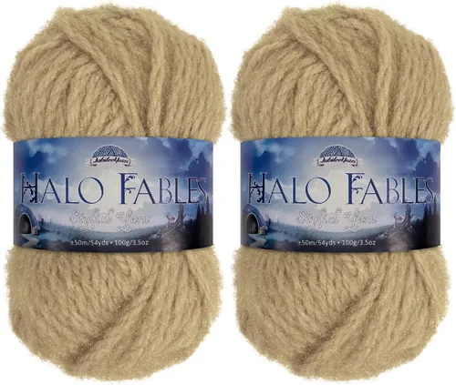 Vista 32 de JubileeYarn Halo Fables Yarn - 100g/Skein Bulky Polyester - North Wind Sun - 2 Skeins