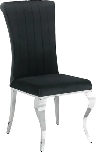 Vista 4 de Coaster Home Furnishings - Betty - Juego de sillas de comedor tapizadas en terciopelo - Silla auxiliar sin brazos con patas de metal curvadas