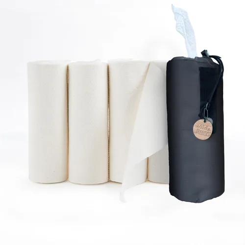 Vista 6 de Wild & Pure Toallitas secas de algodón con bolsa Compostables Reutilizables y desechables 100% a base de plantas Fabricado en los Estados
