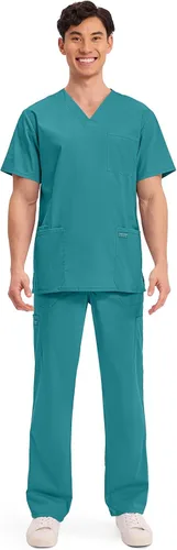 Vista 72 de Cherokee WW Professionals WW695 - Camisa de uniforme sanitario para hombre, con cuello en V