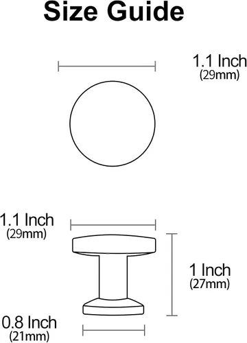 Vista 5 de Alzassbg Paquete de 6 pomos de gabinete de níquel negro cepillado, accesorios redondos de 1.1 pulgadas de diámetro para cajones de cocina, aparador