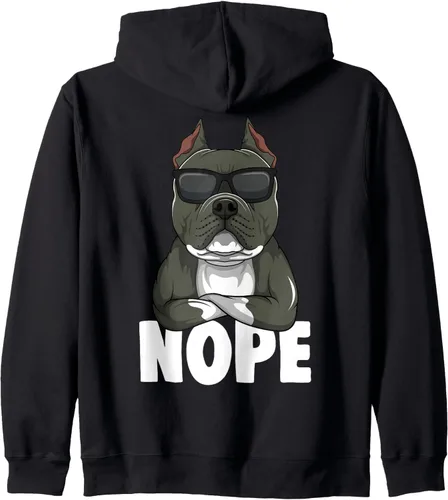Vista 2 de American Bully - Sudadera con capucha con cremallera para perro, Negro