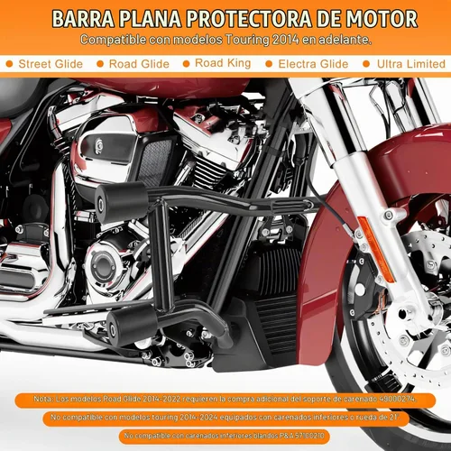 Vista 2 de Engine Guard Flat-Out Crash Bar for Harley Touring 2014-2026 Black-Touring Engine Guard 14-26