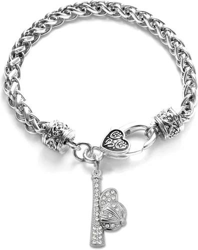 Vista 79 de Inspired Silver - Pulsera de plata con dije personalizado y circonitas cúbicas.