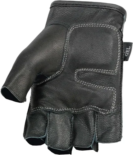 Vista 4 de Guantes Milwaukee Leather para hombre sin dedos para motocicleta Negro