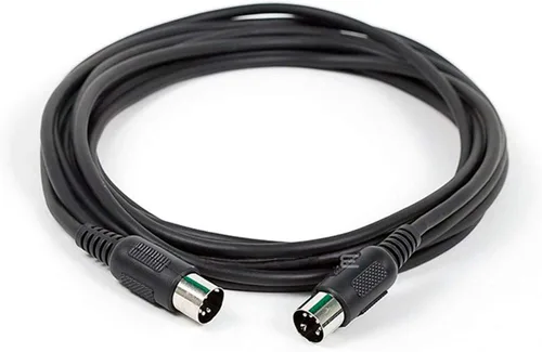 Vista 5 de Cable MIDI Monoprice - Conectores DIN de 5 pines, blindados, carcasas de conectores moldeadas, 28 AWG, 10 pies, negro