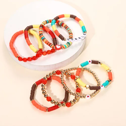 Vista 118 de Surfer Heishi - Pulseras apilables para mujer, apilables, de vinilo arcoíris, disco de arcilla, pulseras elásticas para la amistad, joyería bohemia