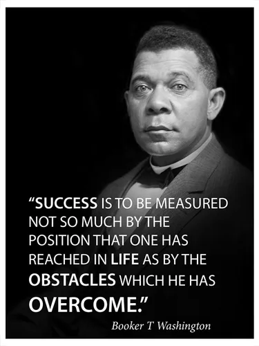 Vista 2 de El éxito se mide con un famoso retrato de póster de cita por Booker T Washington decoración motivacional para aulas escolares, bibliotecas, salas