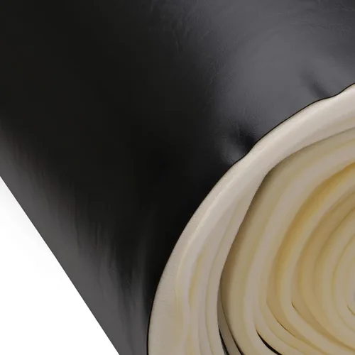Vista 4 de 1/4" espuma respaldada espuma de vinilo marino tela de tapicería negro muestra 3" x 3" barco auto
