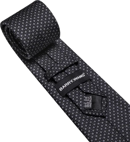 Vista 85 de Barry.Wang Corbatas de seda para hombre, diseño de lunares, gemelos cuadrados de bolsillo, gemelos para negocios, boda