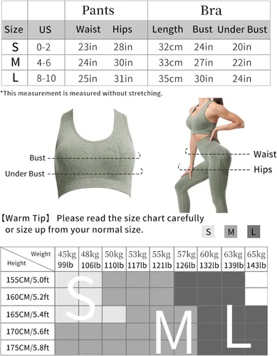 Vista 6 de JOJOANS Conjunto de entrenamiento de 2 piezas sin costuras para yoga leggings de cintura alta con brasier deportivo conjuntos de ropa de gimnasio