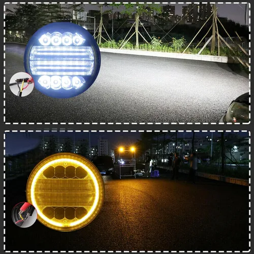 Vista 4 de 4 luces LED de trabajo de 72 W, punto redondo e inundación, barra de luz LED con función estroboscópica de flash, apta para camiones, barcos