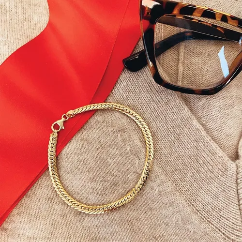 Vista 8 de Ross-Simons Pulsera italiana de oro de 14 quilates con eslabones cubanos