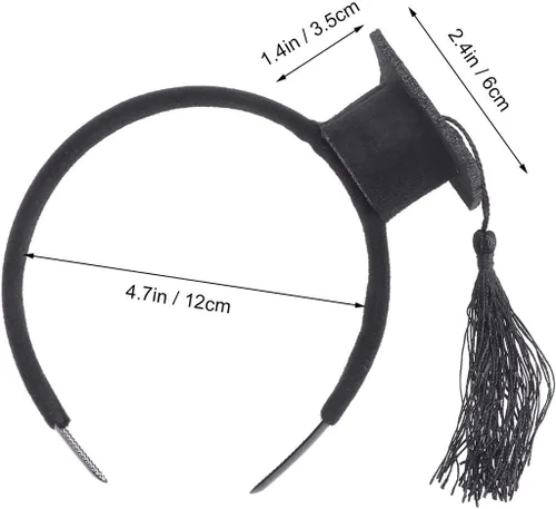 Vista 2 de BinaryABC Diadema para sombrero de graduación, mini diadema de licenciatura, suministros para fiesta de graduación 2024, decoraciones de graduación