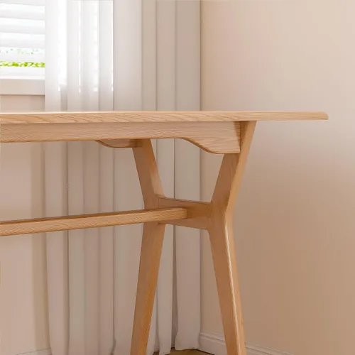 Vista 8 de OSCHF Escritorio de estudio de madera maciza, mesa de computadora doble larga de 63 pulgadas para oficina en casa, estación de trabajo de PC para 2