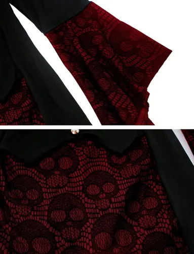 Vista 4 de Vestidos góticos para mujer, disfraces medievales renacentistas, talla grande, vestido de bruja vampiro, vestido de bruja de hadas steampunk