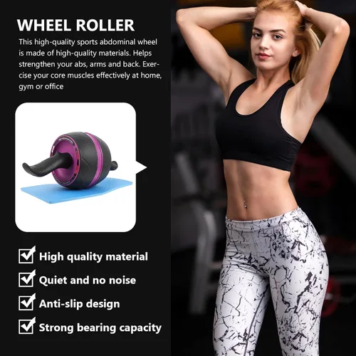 Vista 9 de Automatic Rebound Ab Roller Wheel with Extra Mat Environment-friendly Exercise Roller for Home Gym Fitness Strengthen Core Shoulders Arms Back for