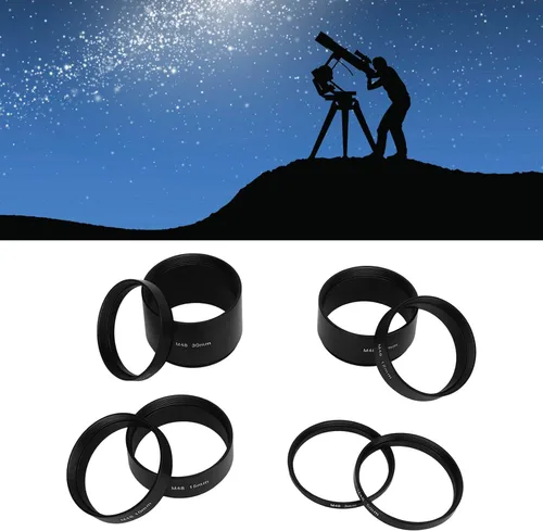 Vista 2 de Juego de tubos de extensión para telescopio, 8 piezas M48X0.75 Kit de tubo de extensión de longitud focal 3 5 7 10 12 15 20 1.181 in anillo