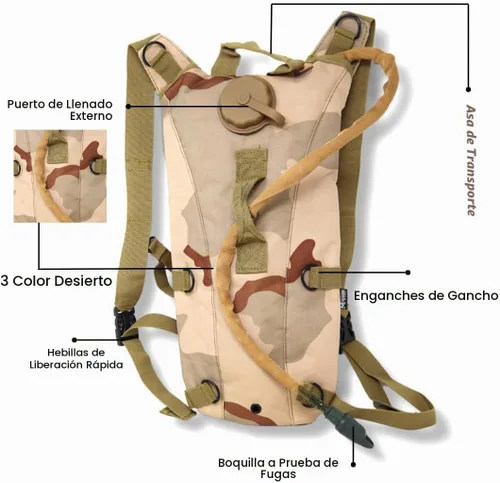 Vista 5 de M MCGUIRE GEAR Hydration Backpack, with 3L/100 oz. Hydration Pack, Water-Resistant Nylon Hiking Pack with Water Bladder for Running, Cycling, and