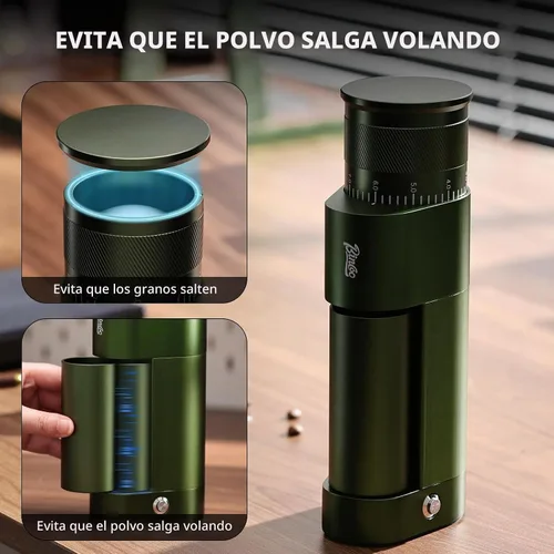 Vista 11 de Bincoo DM09 - Molinillo de café eléctrico con rebabas de acero CNC, ajuste ajustable, diseño compacto, funcionamiento silencioso, para expreso Verde