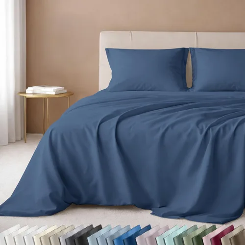 Vista 37 de California Design Den Juego de sábanas de lujo tamaño King - 100% algodón, 600 número de hilos, sábanas King de bolsillo profundo, ropa de cama