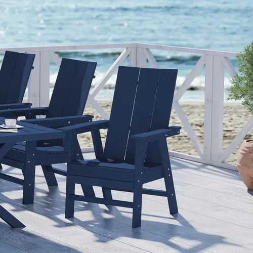 Vista 58 de WestinTrends Malibu Outdoor Patio HDPE Adirondack Silla de comedor para patio, color negro