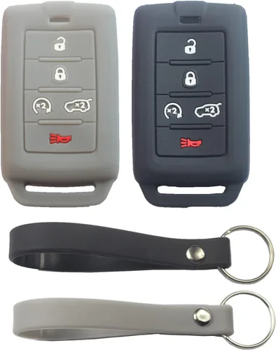Vista 8 de 2 fundas para llavero de 5 botones compatibles con Jeep, 2 piezas negro, Pequeño