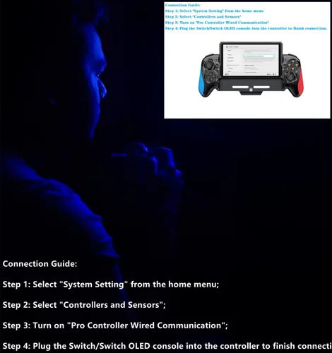 Vista 8 de Rzzhgzq Switch Controller for Nintendo Switch One-Piece Joypad Switch Pro Controller for Handheld Mode Switch Controllers Remote with Adjustable