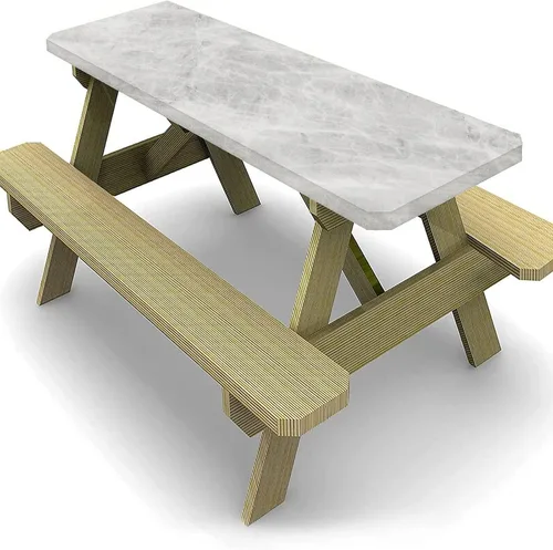 Vista 3 de XISUNYA Mantel de poliéster elástico de mármol, mantel rectangular de 24 x 36 pulgadas para mesa plegable de 3 pies, color pastel piedra ónix Gris