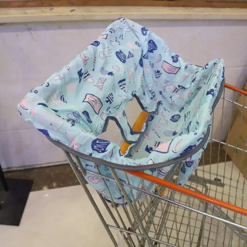 Vista 8 de Funda de asiento de bebé para carrito de compras, cobertura completa e higiénica, plegable y portátil con cinturón de seguridad, unisex, funda
