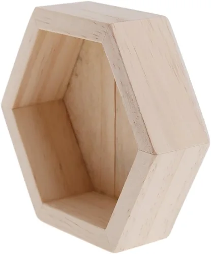 Vista 6 de Youngy - Bandeja de almacenamiento hexagonal para collar de madera, tamaño S