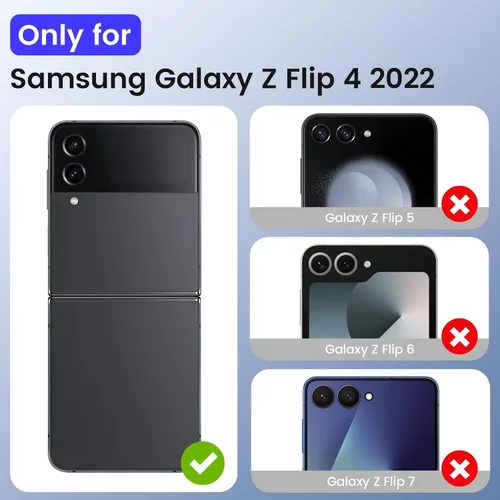 Vista 2 de VEGO para Galaxy Z Flip 4 Funda con Cubierta de Lente Deslizante, Protección de Bisagras y Soporte Magnético Giratório de 360º Incorporado, Funda
