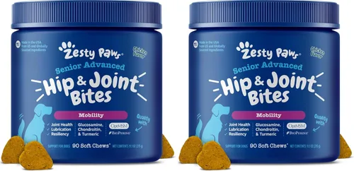 Vista 13 de Zesty Paws Cadera y articulación para perros, glucosamina para perros Suplemento de cadera y articulaciones con condroitina, MSM, vitaminas C y E