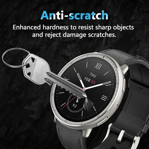 Vista 3 de 3 Pack for Amazfit Active 2 Screen Protector, Non-Tempered Glass Flexible Protection, HD Clear Protective Film