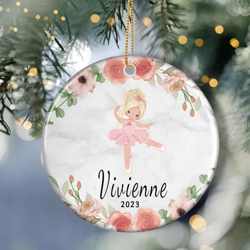 Vista 5 de Adorno de baile de bailarina personalizado, regalo de ballet de Navidad para niña, regalo de Navidad para bailarina