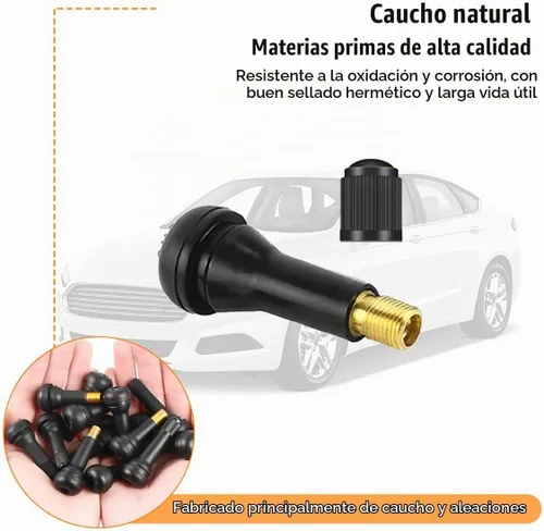 Vista 3 de Mandark 20 vástagos de válvula de neumático TR413 para automóvil, vástagos de válvula automotriz a presión, orificios de llanta sin cámara de 0.453