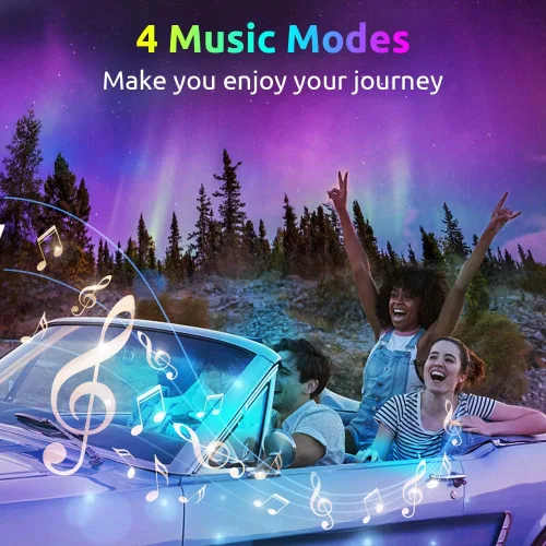 Vista 5 de Luces LED para interior de coche, tiras decorativas, atmósfera, ambiente, kits de iluminación