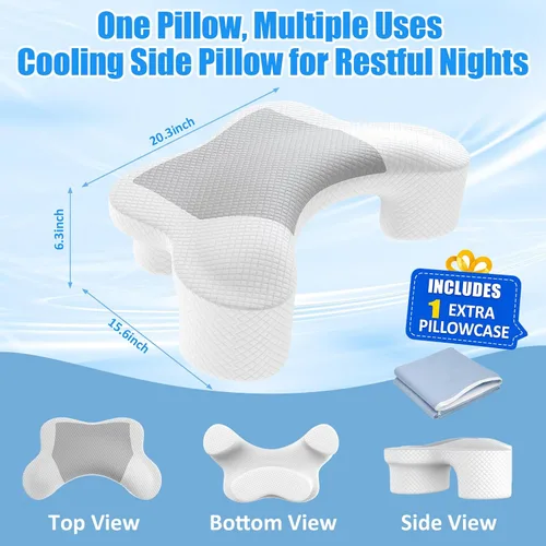 Vista 2 de Almohada para dormir de lado con orificio para el brazo, almohada