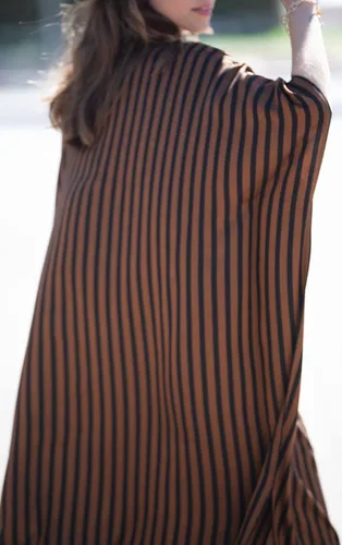 Vista 5 de Vestido RanRui largo hasta el piso, caftán, con botones, para playa, para mujer