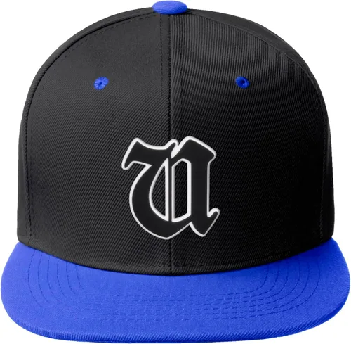 Vista 1341 de Daxton Gorra clásica con visera de billete plano con letras del alfabeto inglés antiguo de la A a la Z