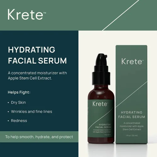 Vista 2 de KRETE Suero facial hidratante de 30 segundos para hombres, ayuda con la apariencia del envejecimiento, arrugas, bolsas de ojos y enrojecimiento.