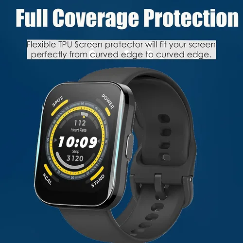 Vista 4 de Lamshaw Protector de pantalla compatible con Amazfit Bip 5, [6 unidades] Película protectora de pantalla suave de TPU de cobertura completa