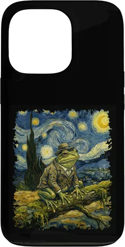Vista 10 de Vintage Frog Van Gogh Style Starry Night Graphic Case for iPhone 17