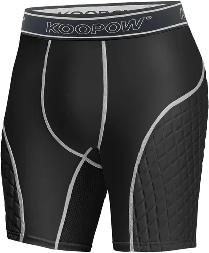 Vista 11 de KOOPOW - Pantalones cortos acolchados deslizantes para adultos, hombres, con almohadillas deslizantes para béisbol, fútbol, lacrosse, hockey