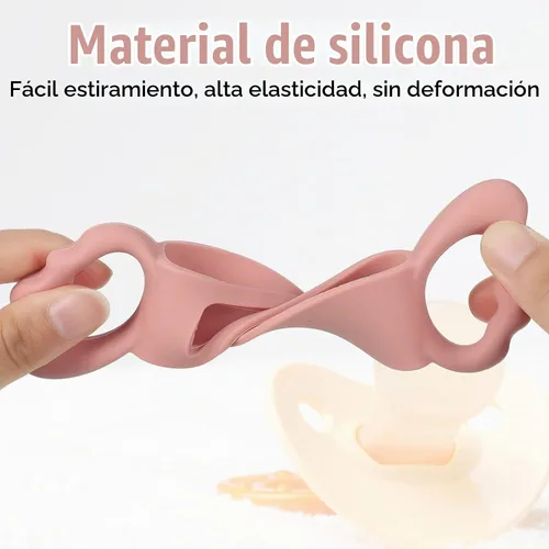 Vista 3 de Paquete de 3 asas de silicona para biberones, mango de alimentación de cuello ancho, fácil agarre, mango ligero para botella, agarre pequeño