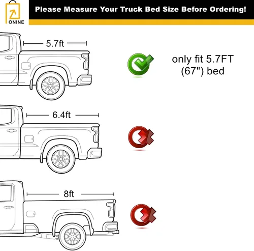Vista 7 de ONINE Pull-Lock-Go Cubierta rígida retráctil para caja de camioneta con cierre de tracción, ajuste personalizado para Dodge Ram 1500 2019-2026