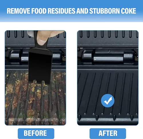 Vista 3 de XYK Espátula raspadora para parrillas George Foreman de interior y otras parrillas interiores con ranuras, herramienta limpiadora resistente al